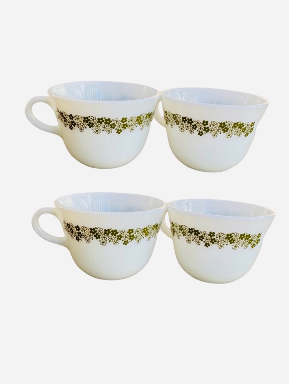 4 Pyrex Spring Blossom Crazy Daisy Teacups Mugs